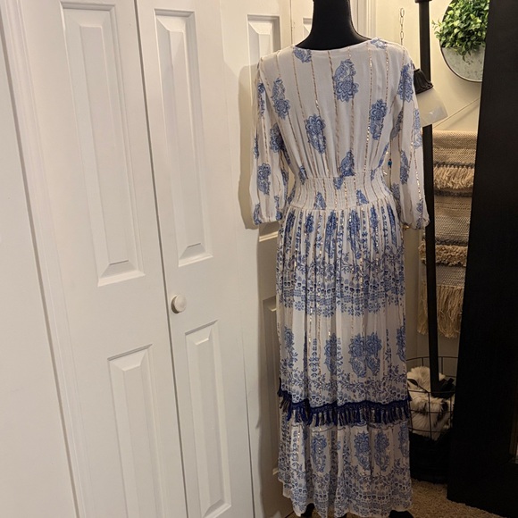 Me 2 Magic Bohemian Blue and White Maxi Dress - Picture 2 of 9